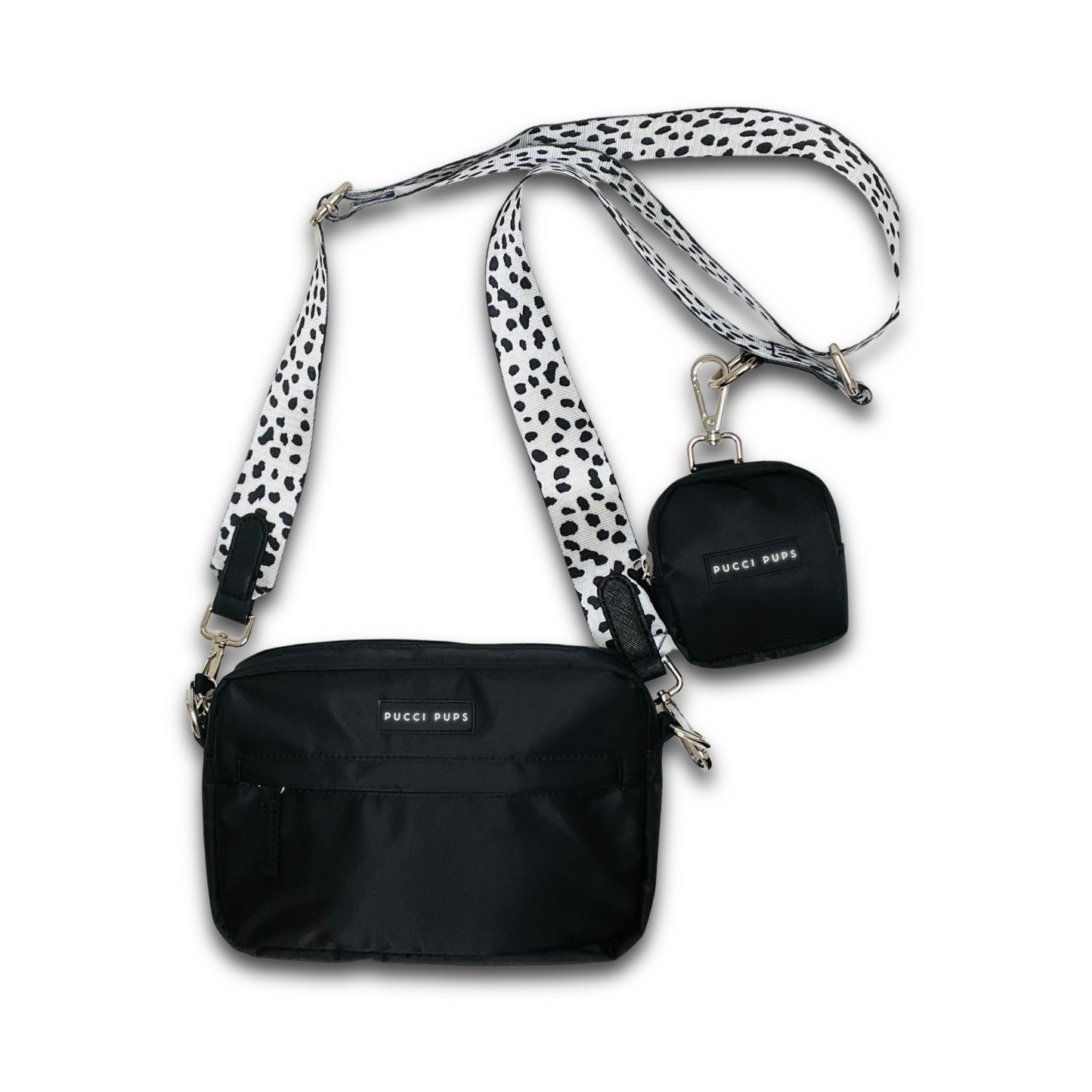 Dog Walking Bag & Purse – Black with Strap of Choice