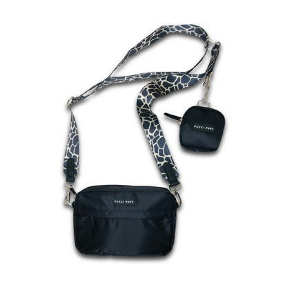 Dog Walking Bag & Purse – Black with Strap of Choice