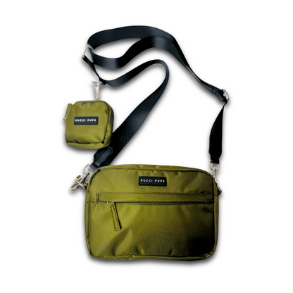 Dog Walking Bag & Purse – Green with Strap of Choice