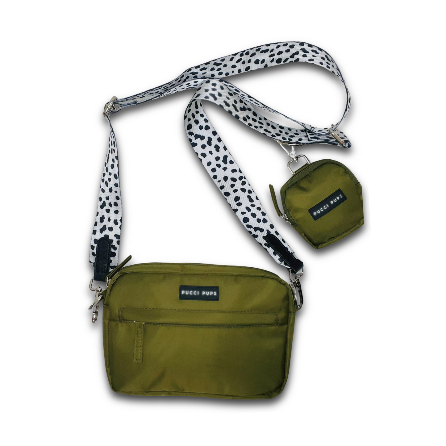 Dog Walking Bag & Purse – Green with Strap of Choice