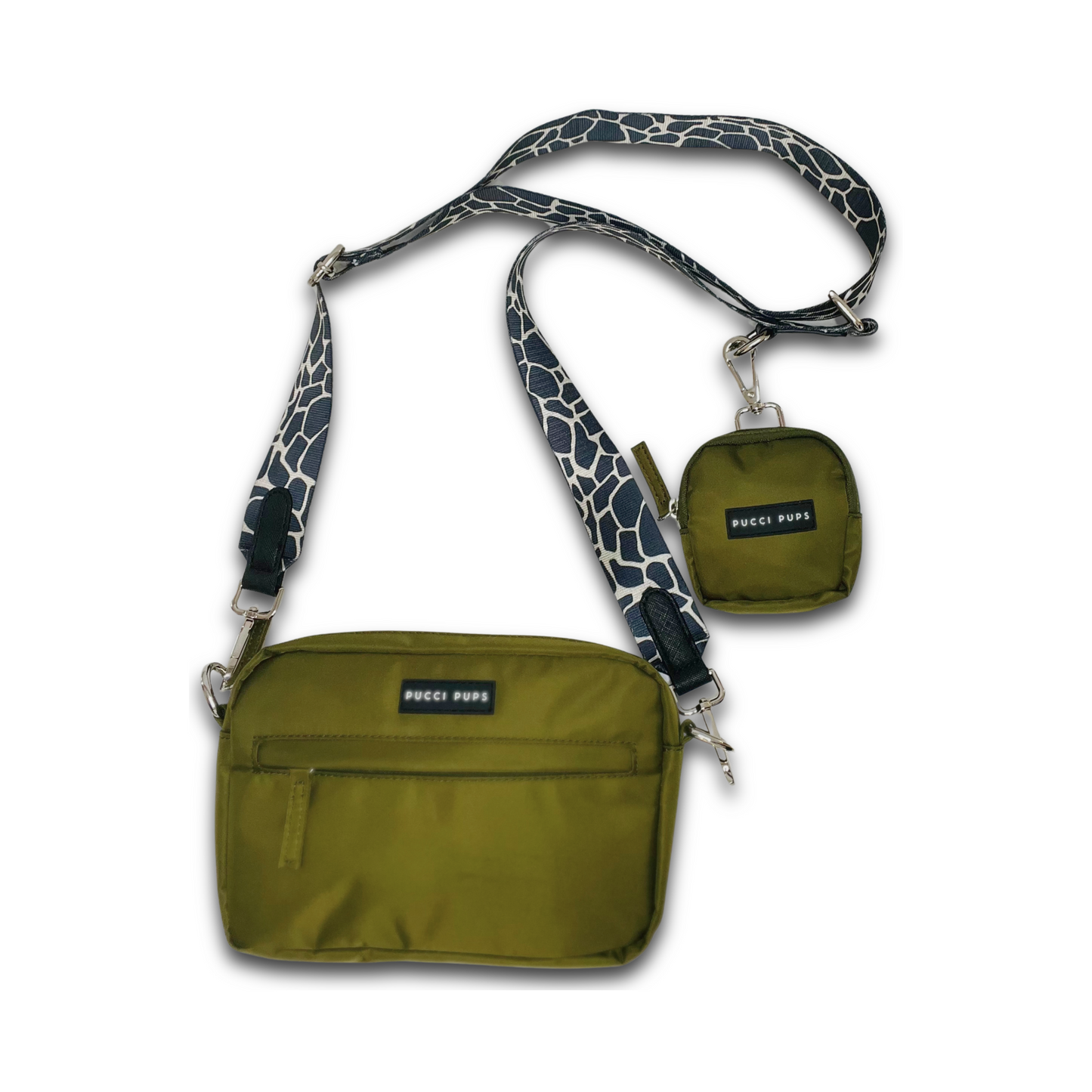 Dog Walking Bag & Purse – Green with Strap of Choice