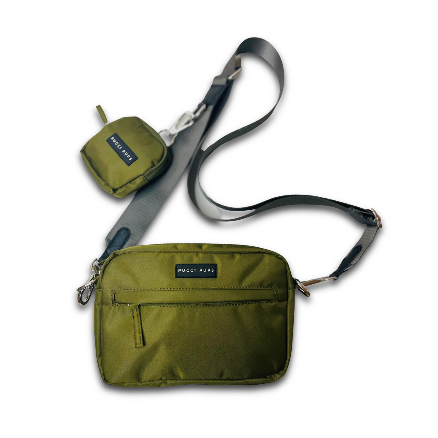 Dog Walking Bag & Purse – Green with Strap of Choice