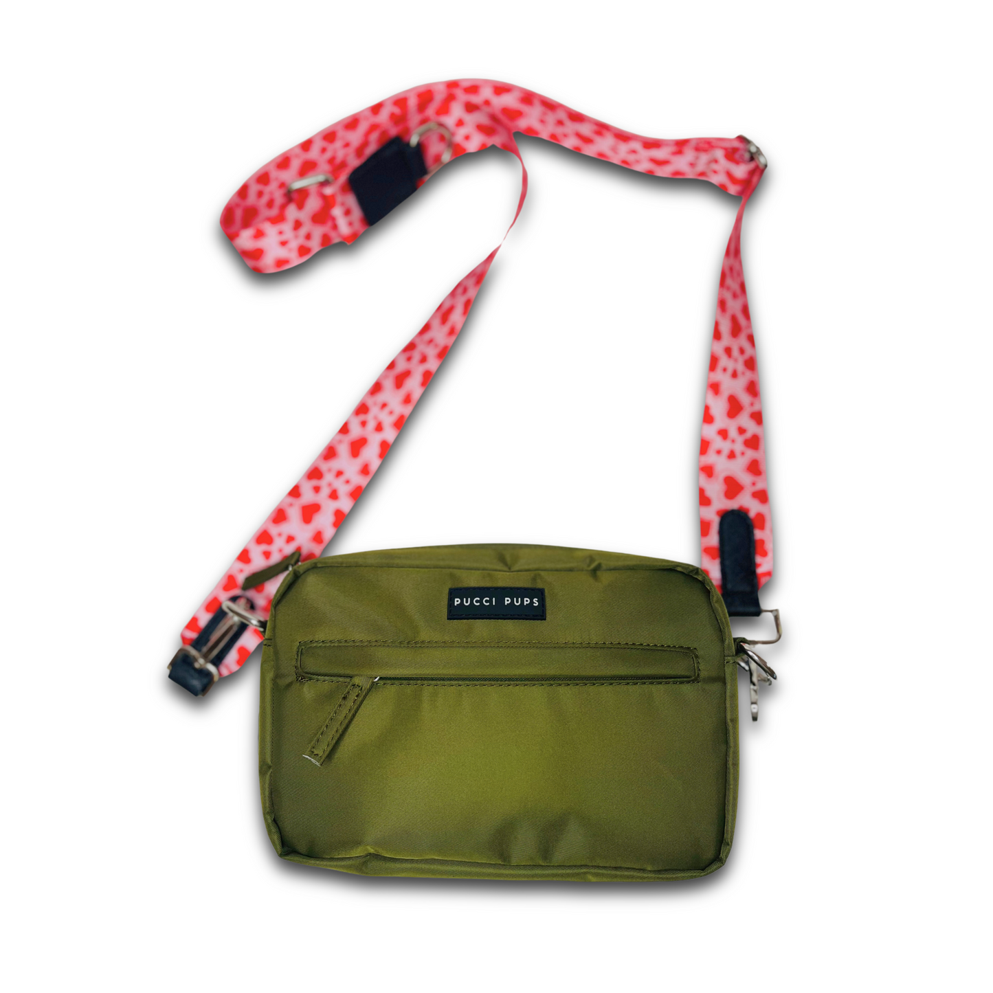 Dog Walking Bag & Purse – Green with Strap of Choice