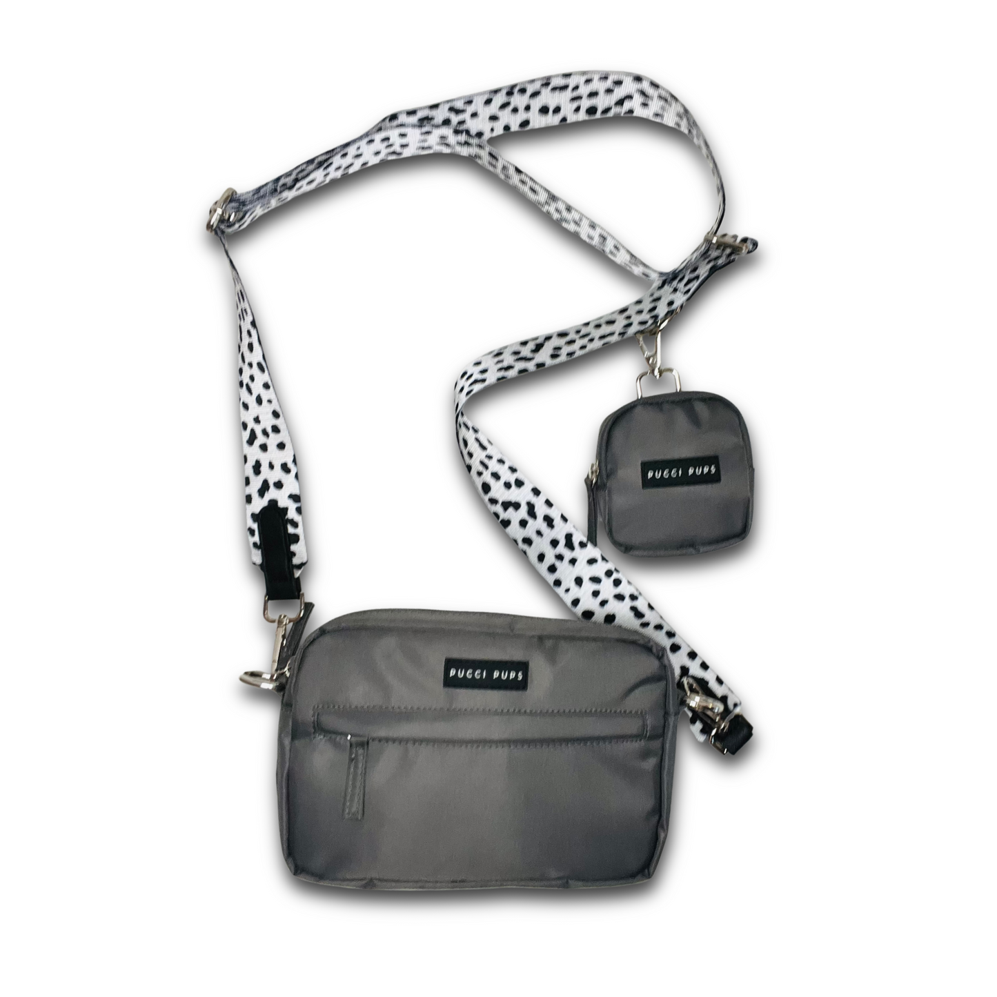 Dog Walking Bag & Purse – Grey with Strap of Choice