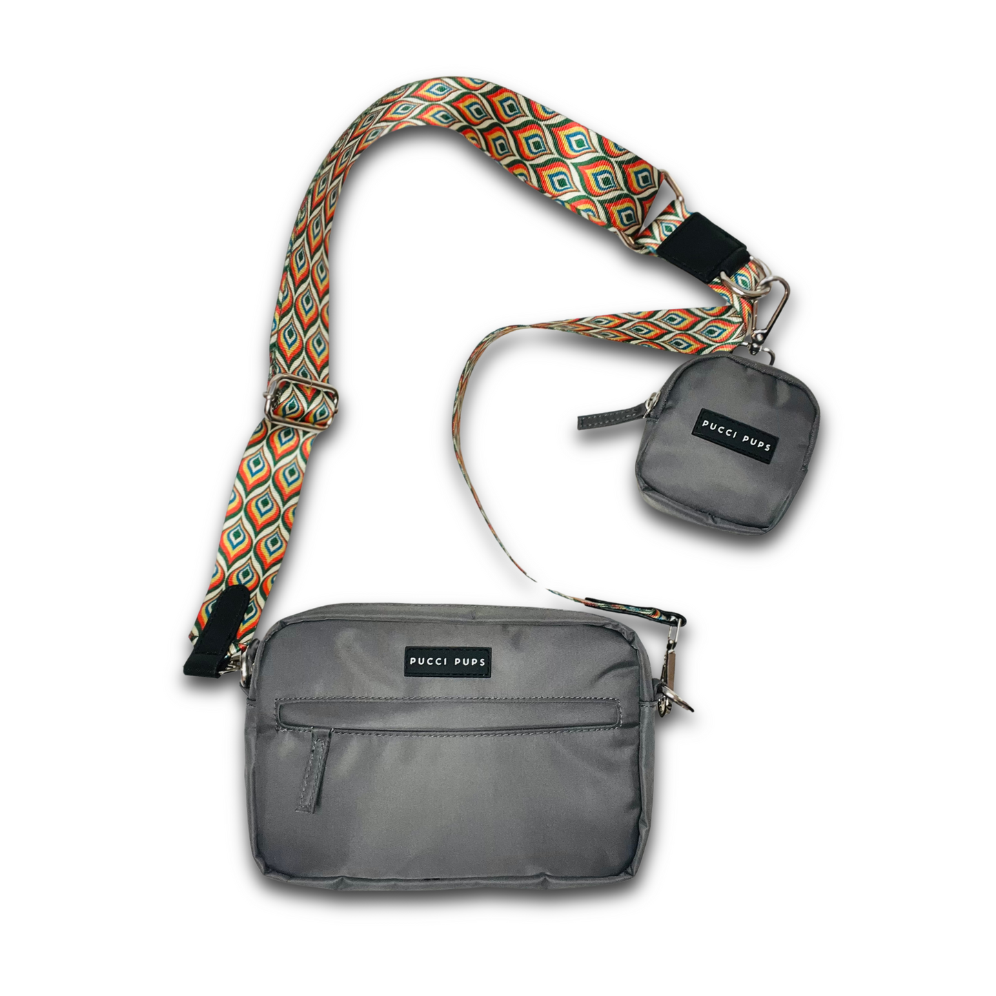 Dog Walking Bag & Purse – Grey with Strap of Choice