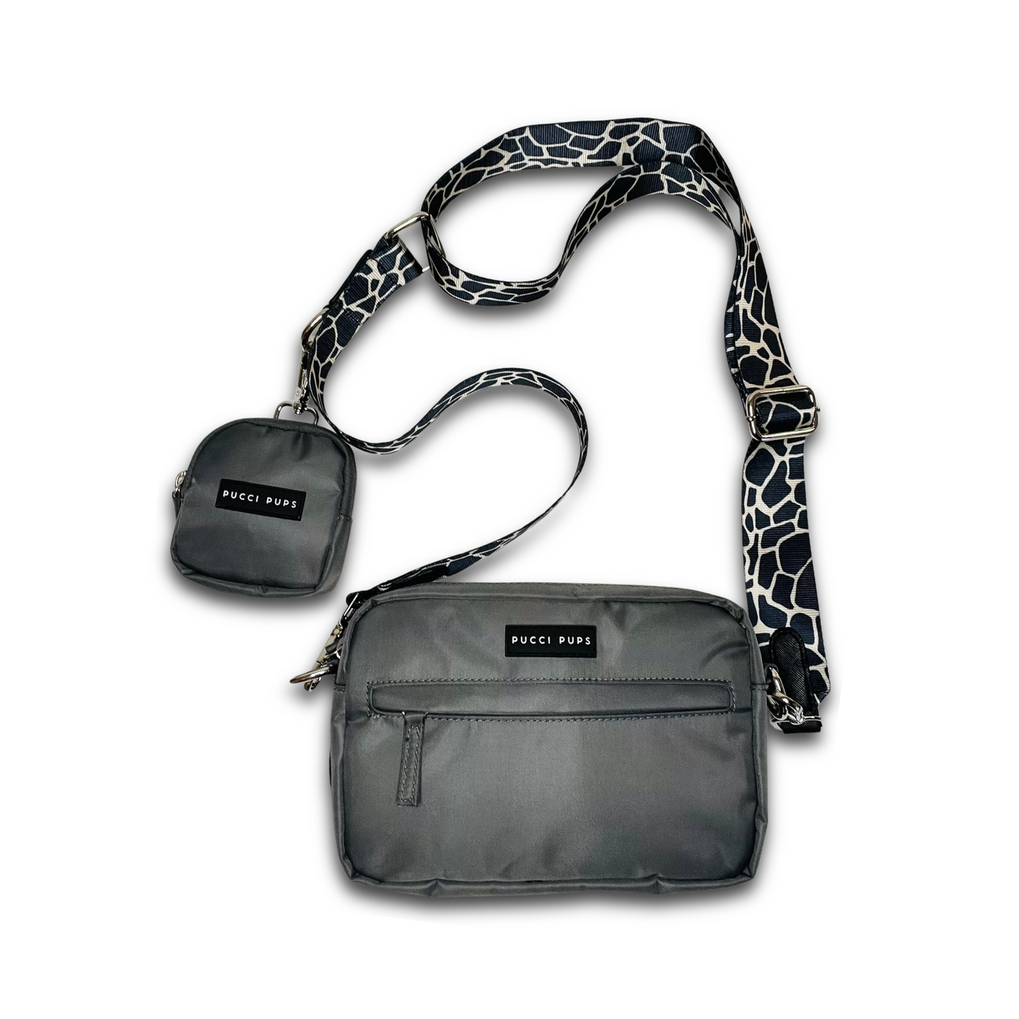 Dog Walking Bag & Purse – Grey with Strap of Choice