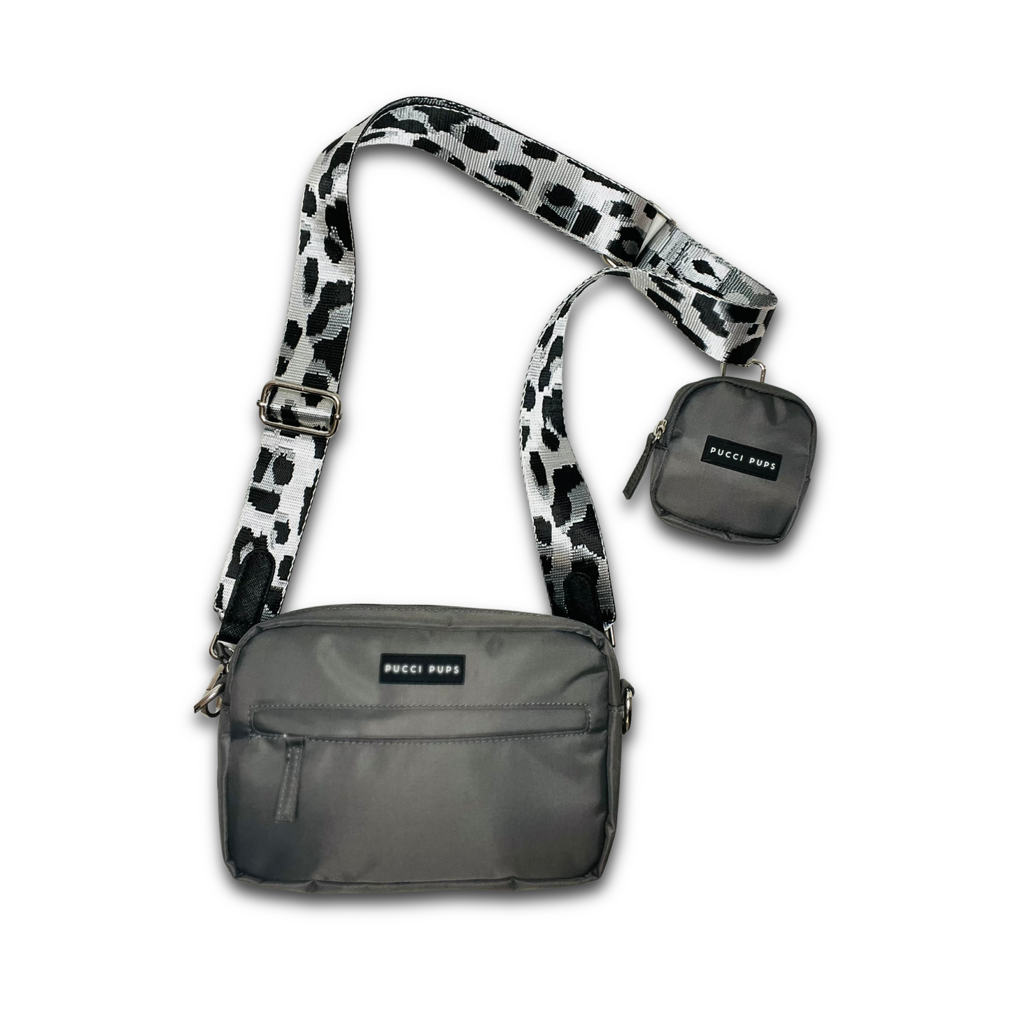 Dog Walking Bag & Purse – Grey with Strap of Choice